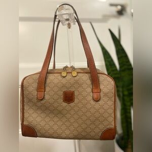 CELINE Rare Vintage Beige Macadam Mini Tote
